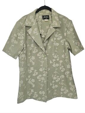 Sweet Suit Short Sleeve Floral Print Blazer Women L